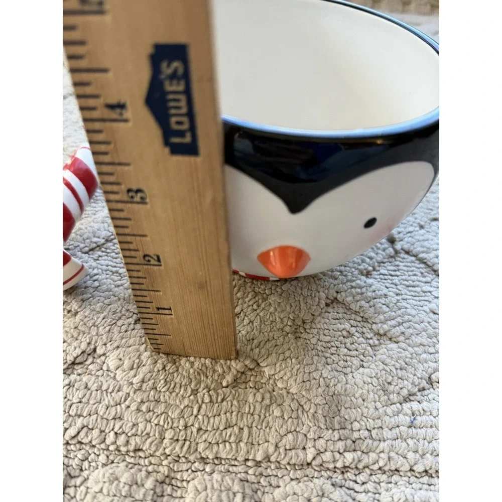 Hallmark Penguin Treat Bowl With Candy Cane Spoon Christmas Decor